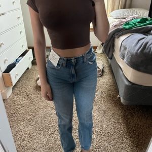 Abercrombie curve love high rise straight jeans